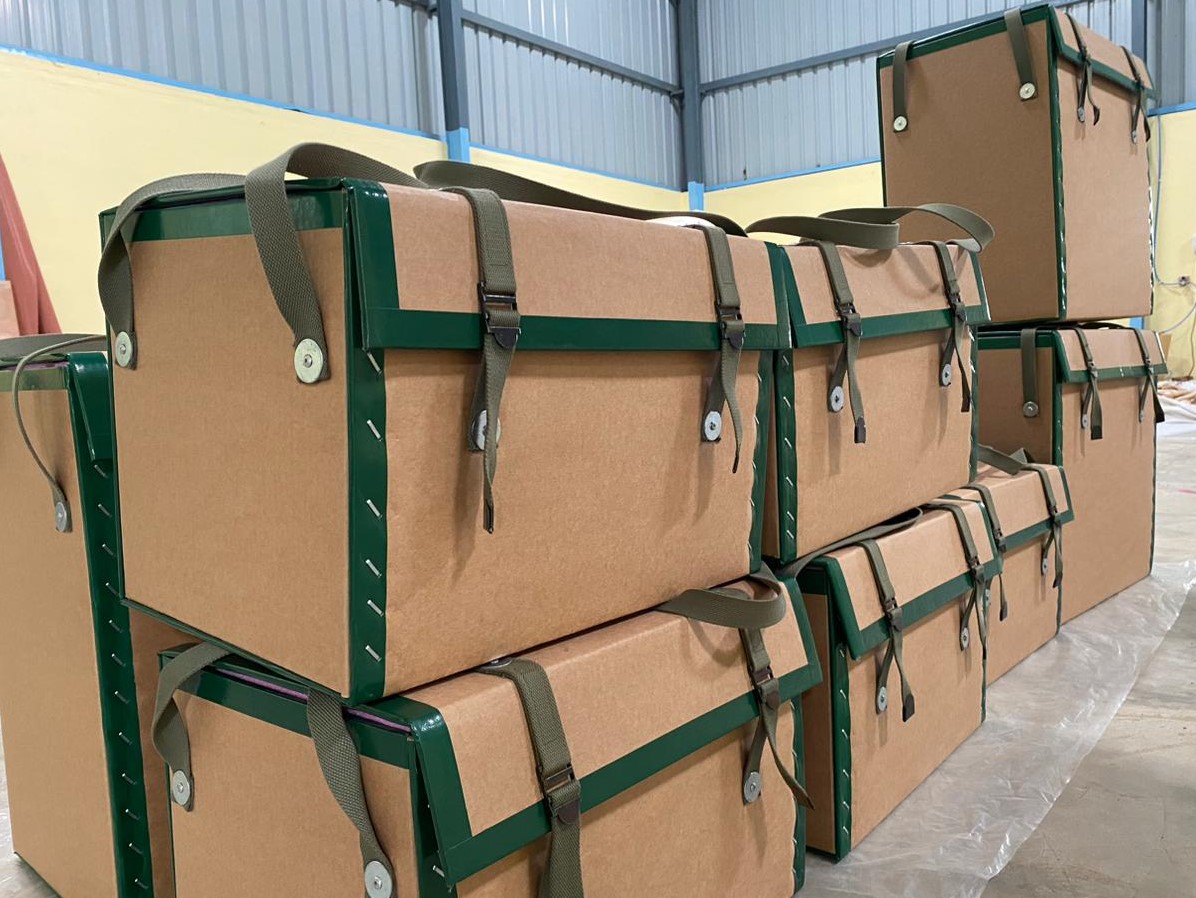 Ruggedised strapped cases for defence dispatch